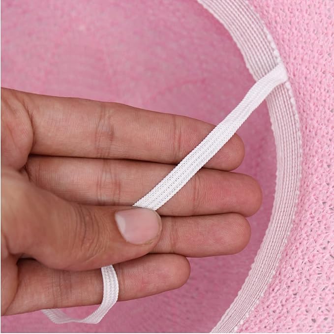 Kabello Women Big Bowknot Straw Hat UV Protection Beach Cap Sun Hat, Hats for Women & Girls Pink - Image 6