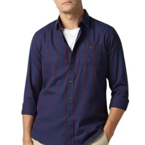 Van Heusen Men's Striped Slim Fit Casual Shirt