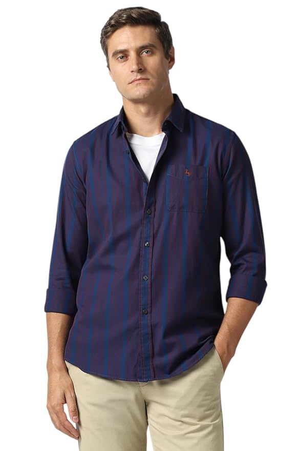Van Heusen Men's Striped Slim Fit Casual Shirt