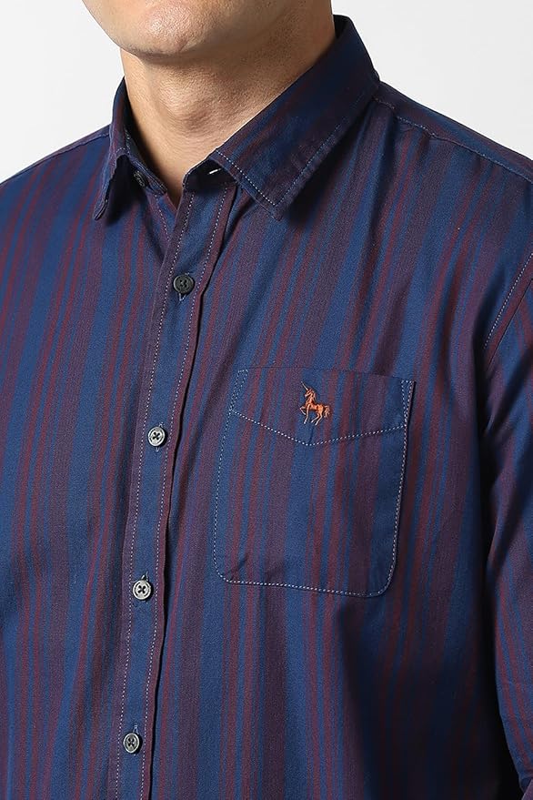 Van Heusen Men's Striped Slim Fit Casual Shirt - Image 4