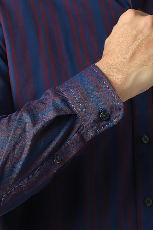 Van Heusen Men's Striped Slim Fit Casual Shirt - Image 6