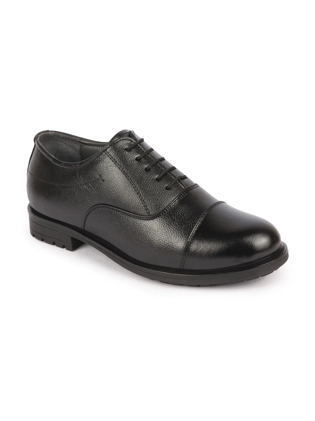 Men Black Genuine Leather Formal Office Comfort Broad Feet Oxford Lace Up Shoes - Image 6