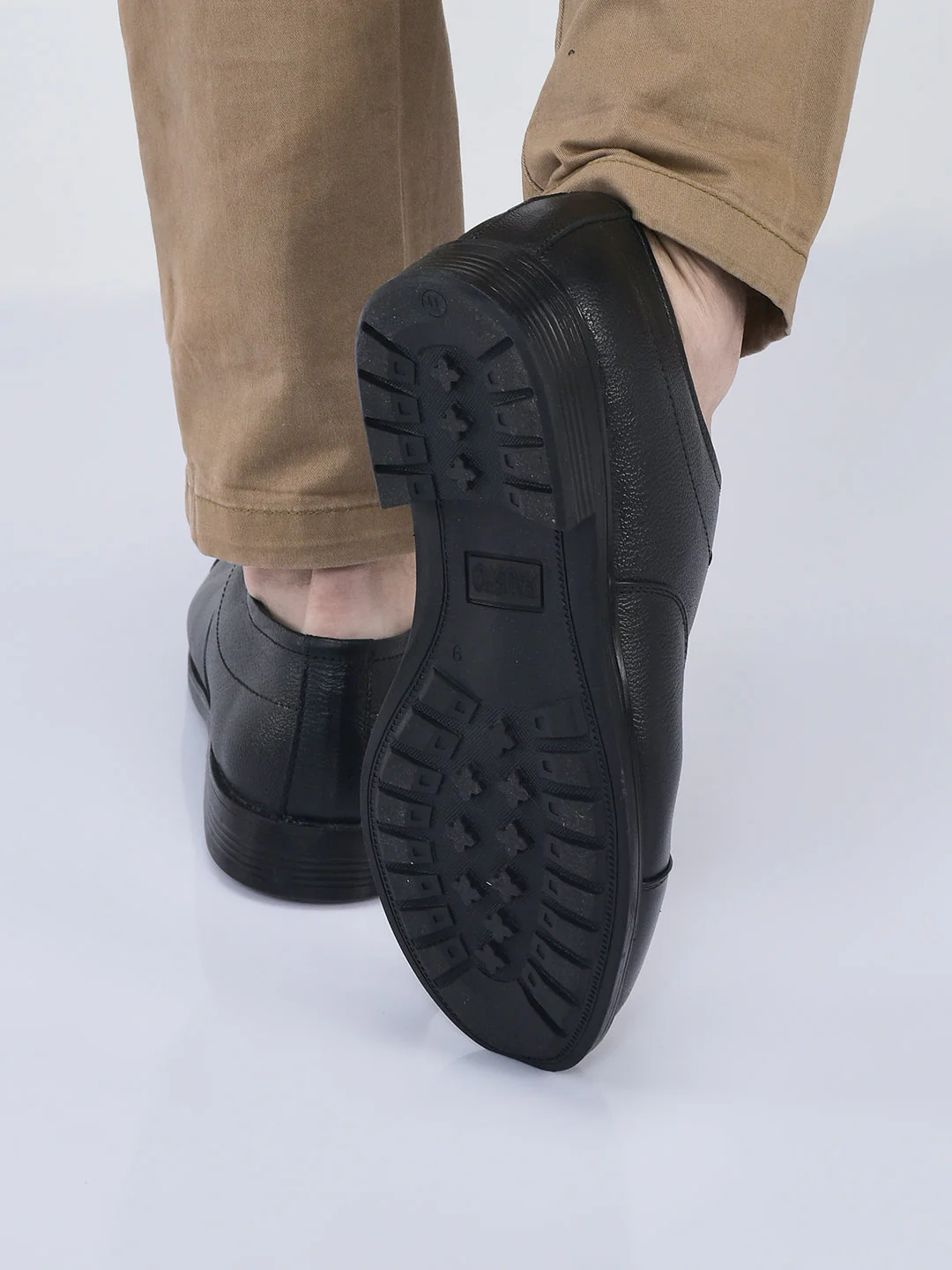 Men Black Genuine Leather Formal Office Comfort Broad Feet Oxford Lace Up Shoes - Image 3