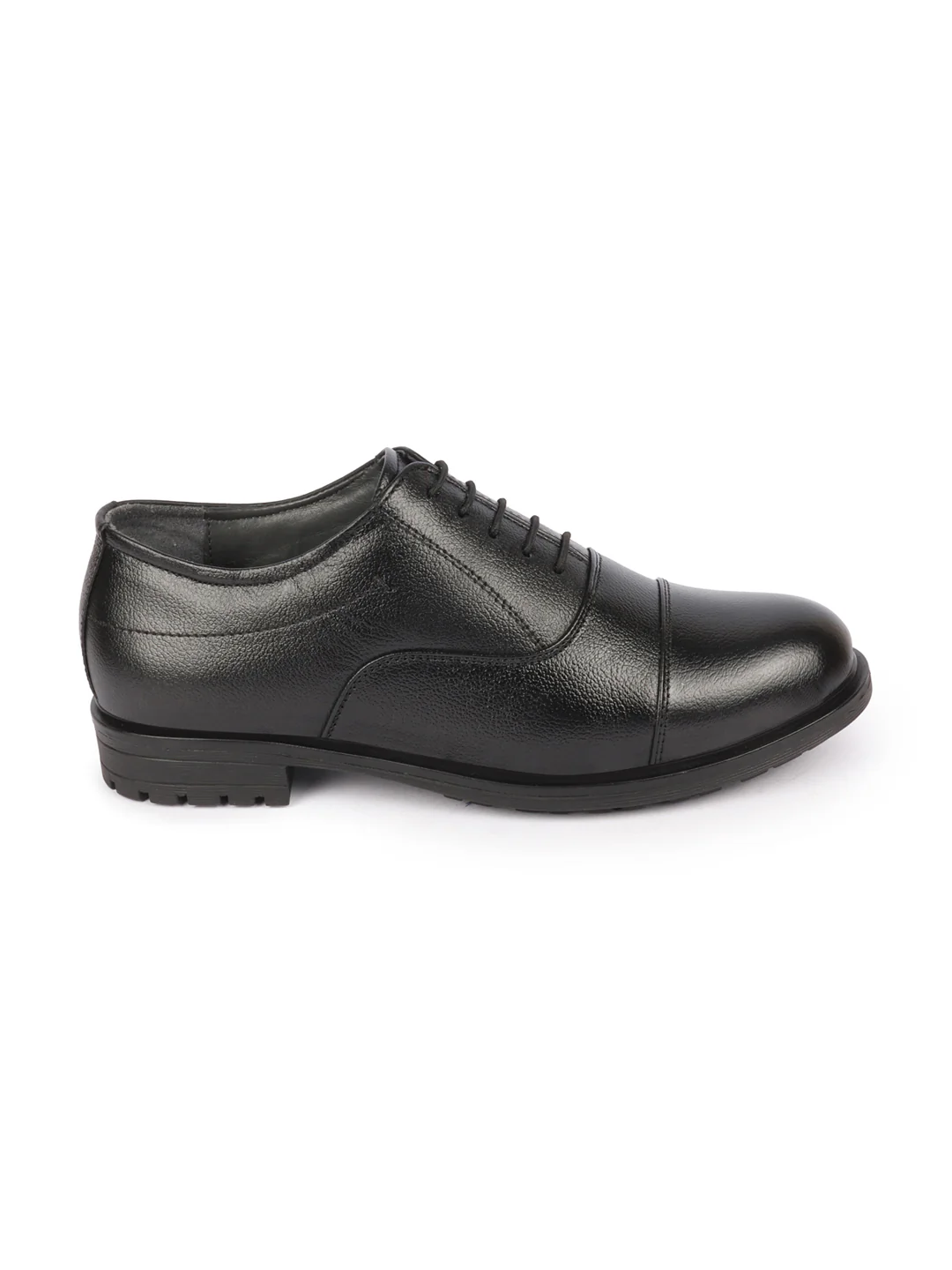 Men Black Genuine Leather Formal Office Comfort Broad Feet Oxford Lace Up Shoes - Image 2