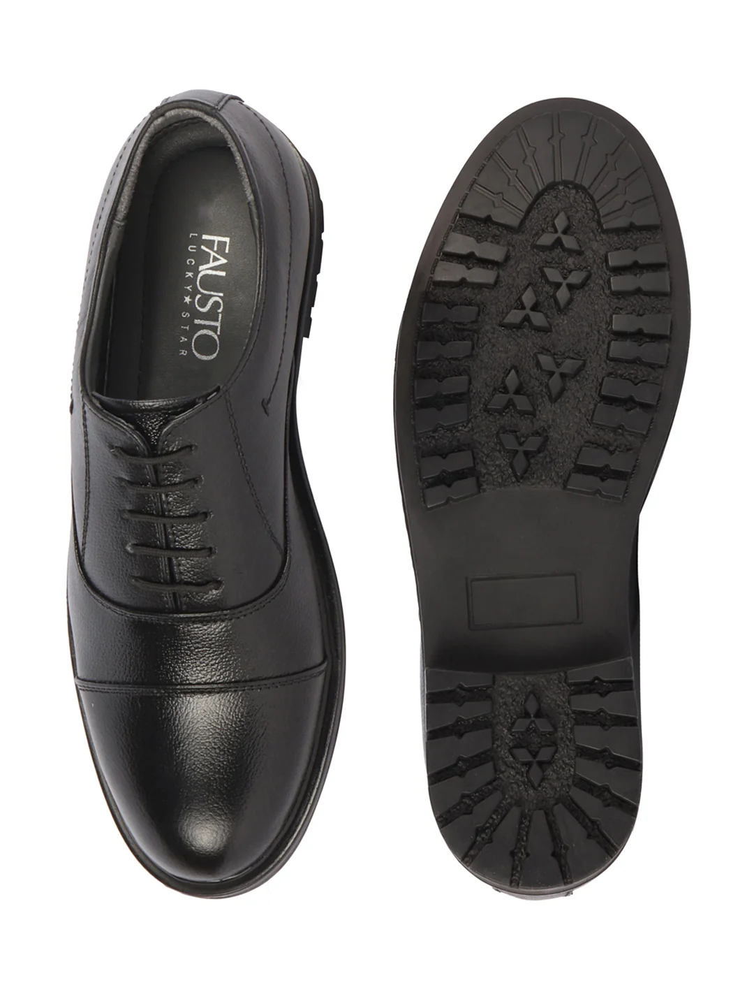 Men Black Genuine Leather Formal Office Comfort Broad Feet Oxford Lace Up Shoes - Image 7