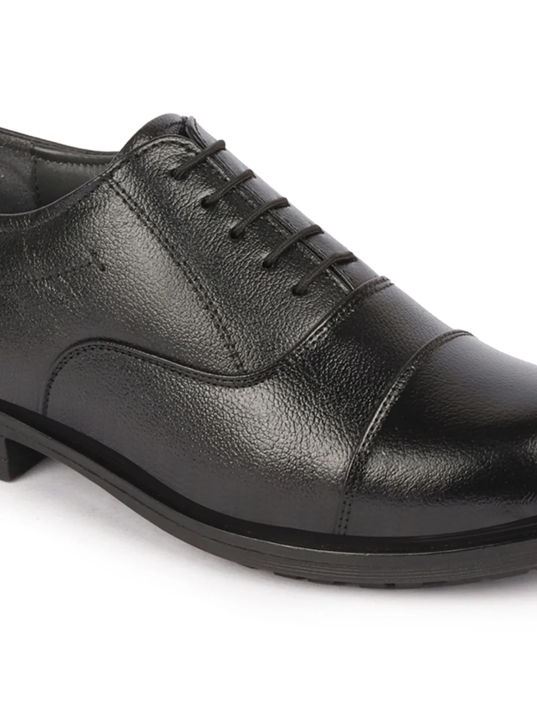 Men Black Genuine Leather Formal Office Comfort Broad Feet Oxford Lace Up Shoes - Image 8