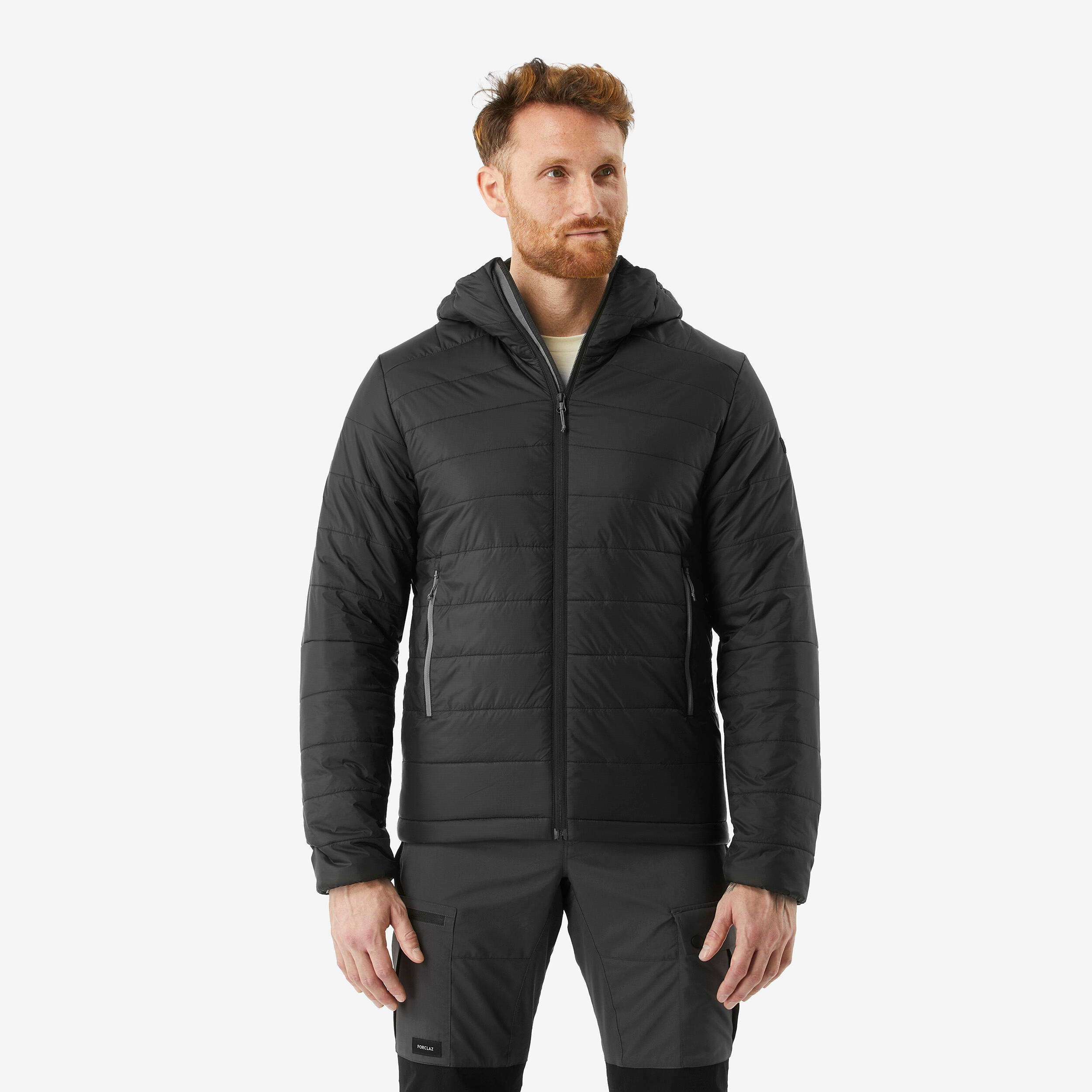 Men Packable Puffer Jacket for Trekking - MT100 -5°C Black